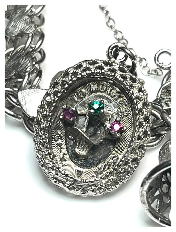 Vintage Sterling Silver Heart Charm Bracelet -Mother, Birthday, Christmas - 7