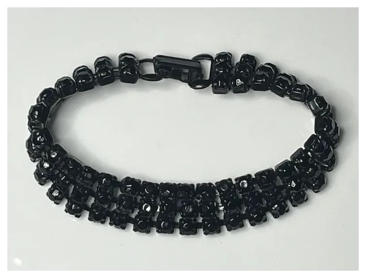 Vintage Lot of Black Rhinestone Weiss Jewelry - 7
