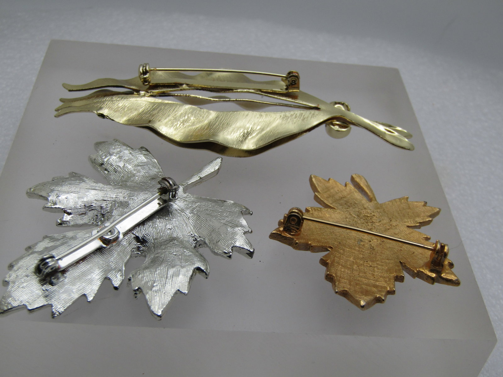 Vintage Three Leaf Brooch Lot, 1960's-1970's - 4