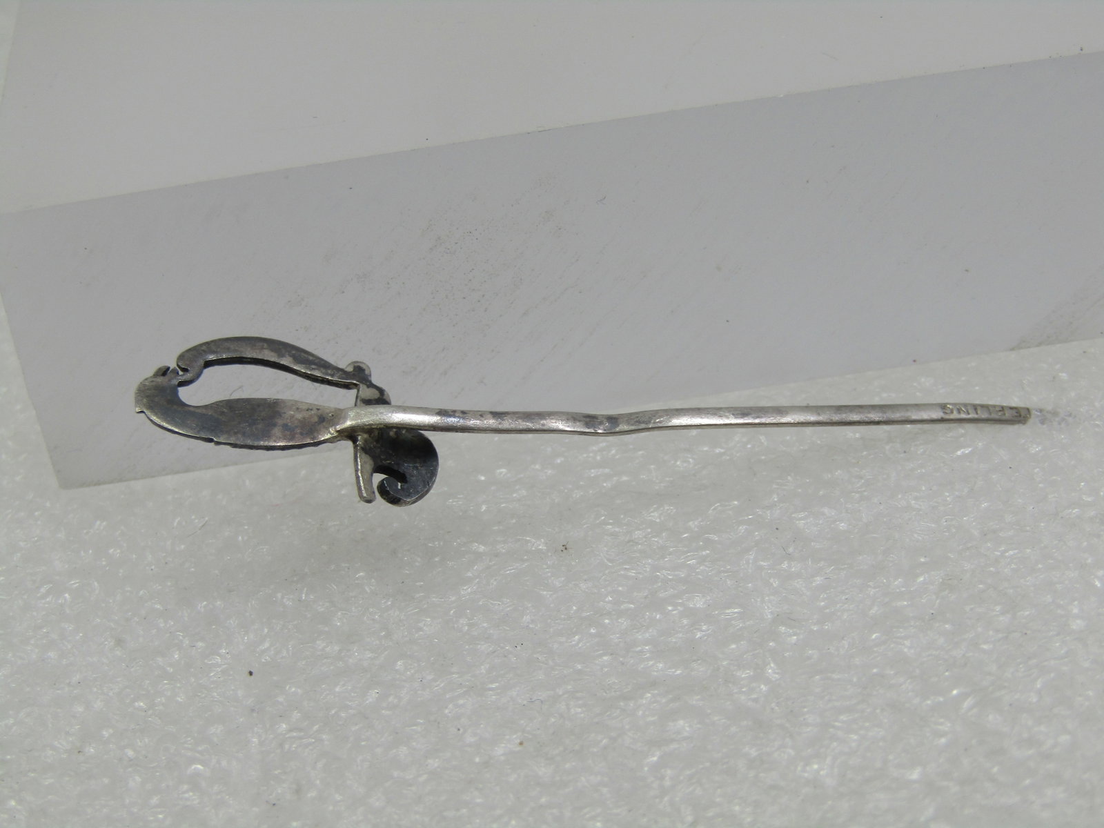Vintage Sterling Enameled Sword Stick Pin, Falcon Head Handle, Early 1900's, 2-5/8" - 2