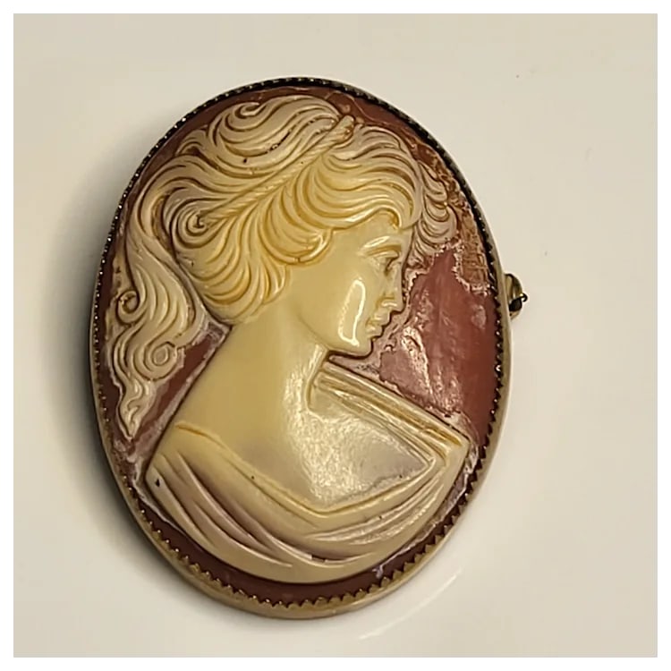 Large Vintage Cameo Pin/Brooch - 2