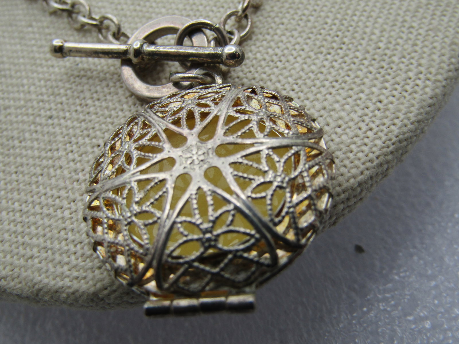 Vintage Locket Necklace, 18", Toggle Clasp, 1980's-1990's - 3
