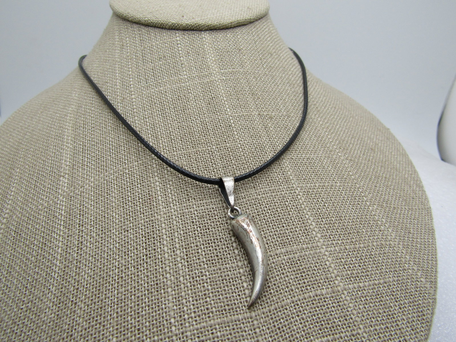 Vintage Sterling Italian Horn Necklace, Mexico, 18"-20" - 3