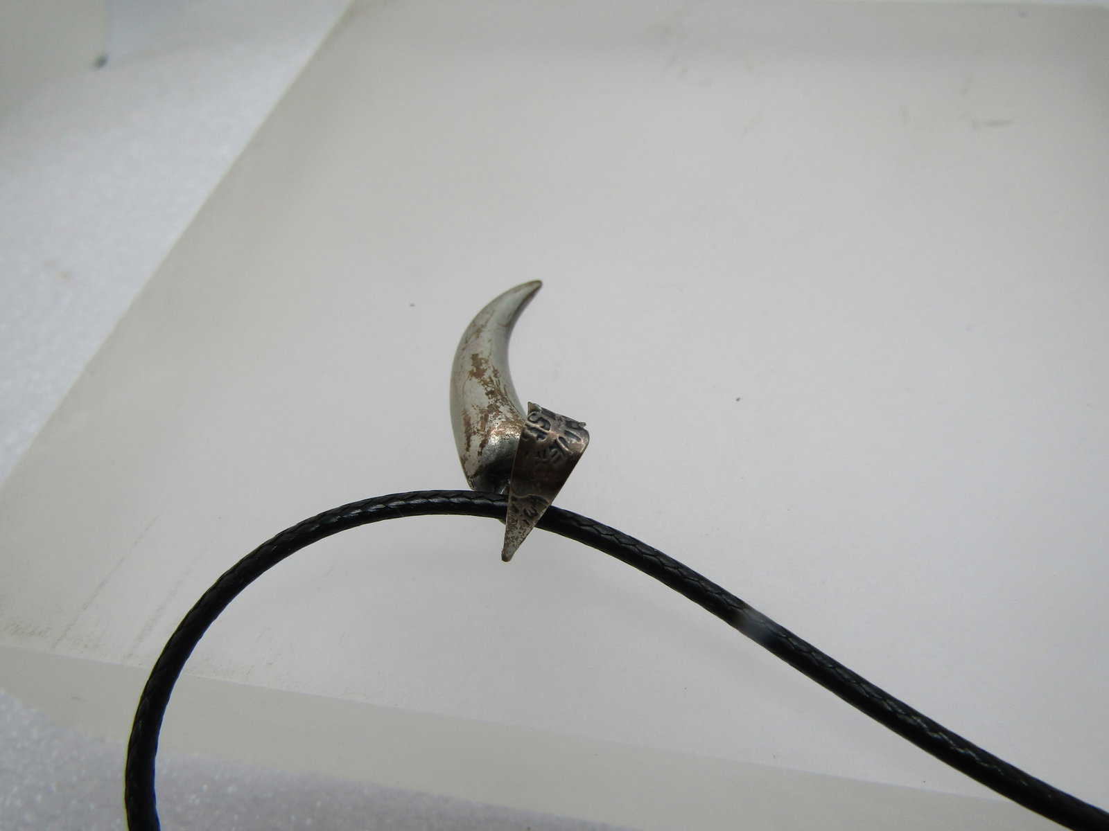 Vintage Sterling Italian Horn Necklace, Mexico, 18"-20" - 4