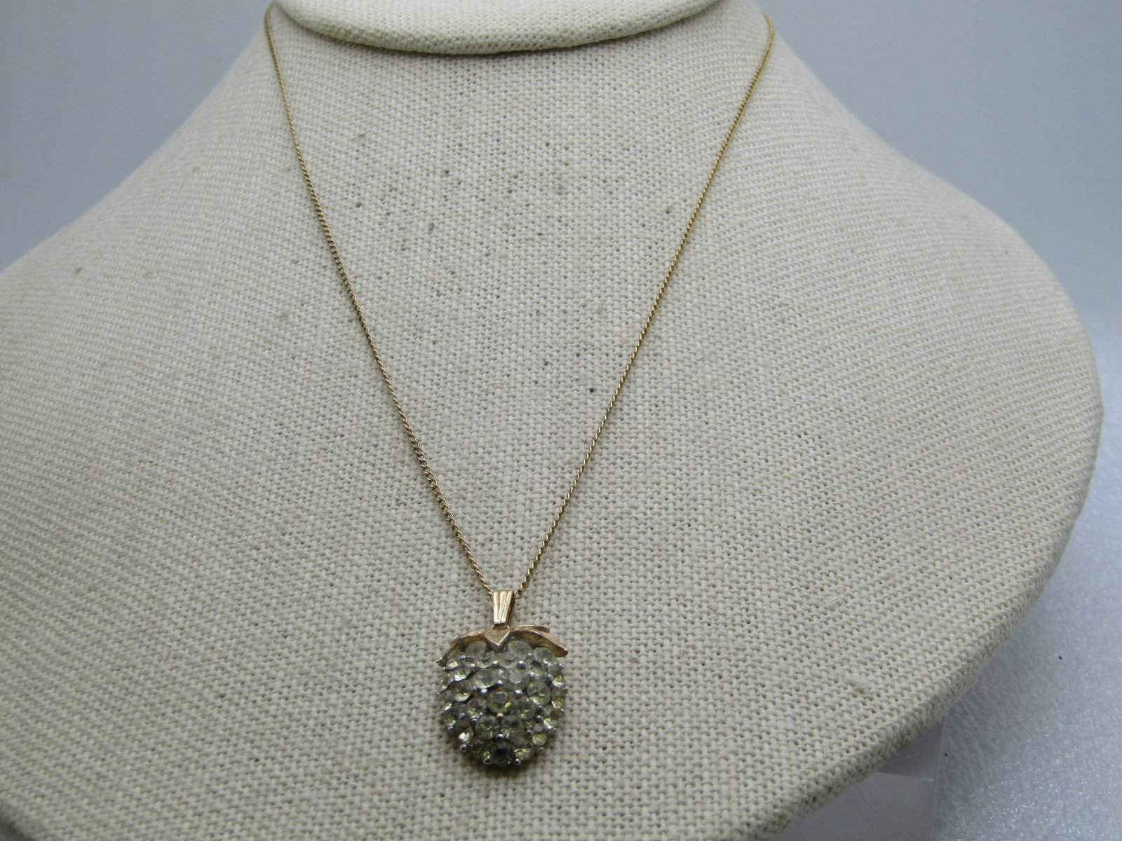 Vintage Trifari Strawberry Rhinestone Necklace, 16", 1960's (1 of 6)