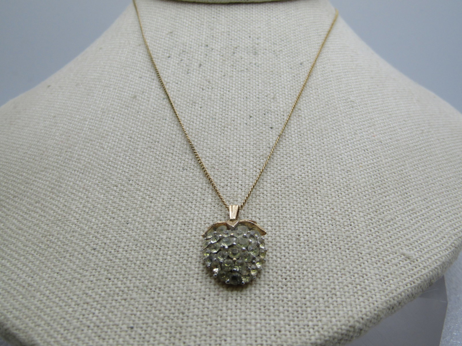 Vintage Trifari Strawberry Rhinestone Necklace, 16", 1960's - 3