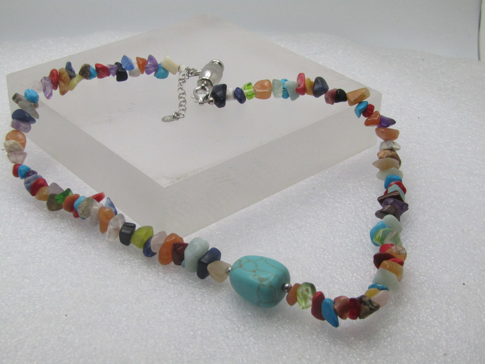 Vintage Mixed Stone Necklace 17"-19", Southwestern Vibe, 1990's - 6