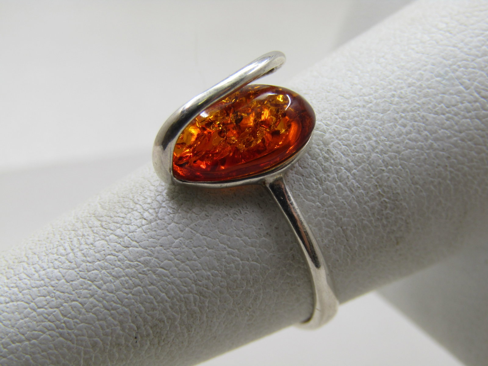 Sterling Amber Wrapped Mod Ring, Sz. 7.25 - 3