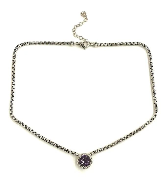 Estate JAI John Hardy Sterling Silver Amethyst Necklace - 2