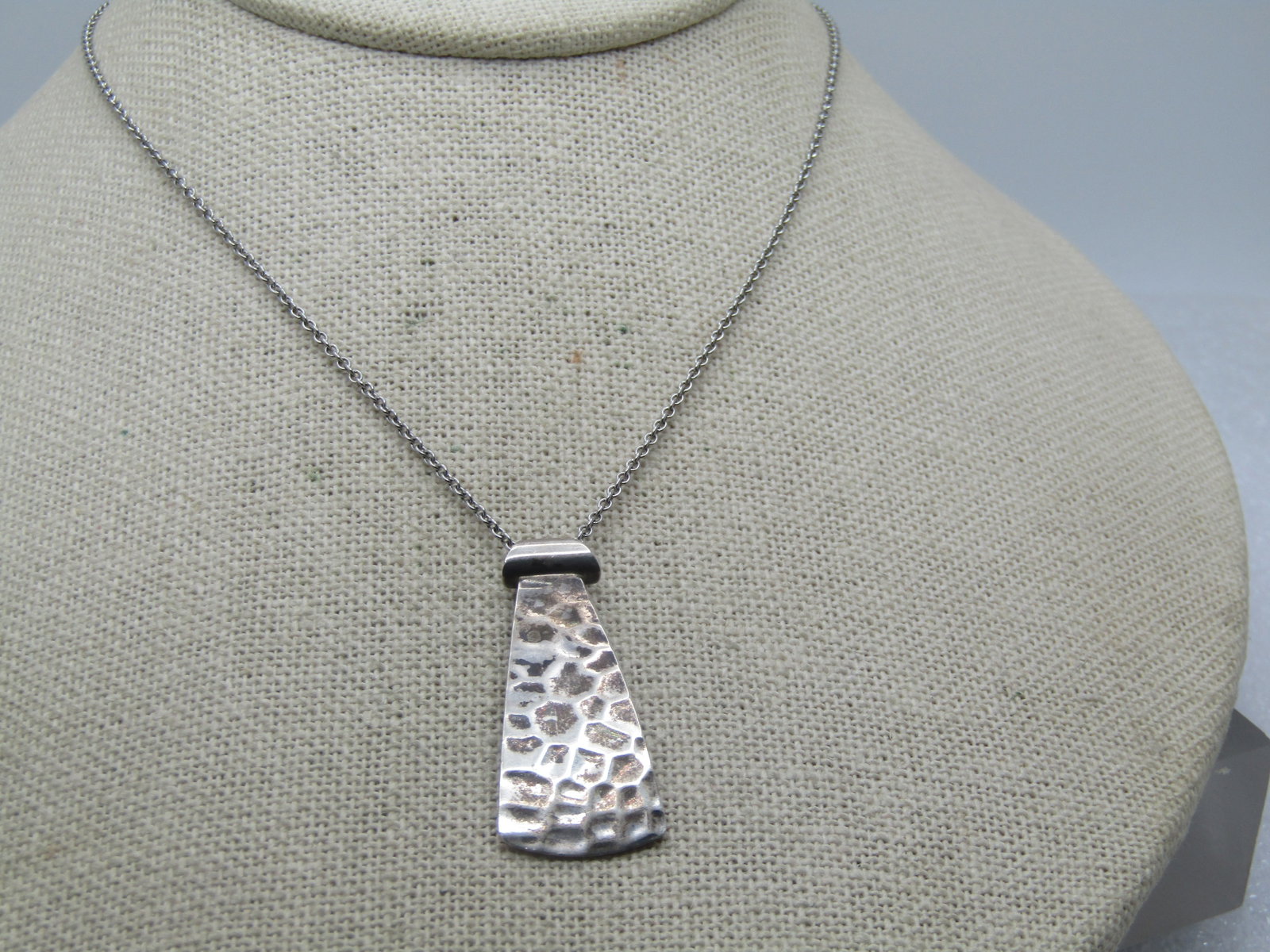 Sterling Silpada Hammered Pendant on 18"-20" Chain, 2000's, Retired - 2