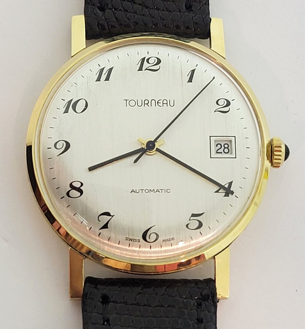 Vintage 18k TOURNEAU Automatic Date Watch 1251 c.1970s Cal 2783* EXLNT* RARE - 6