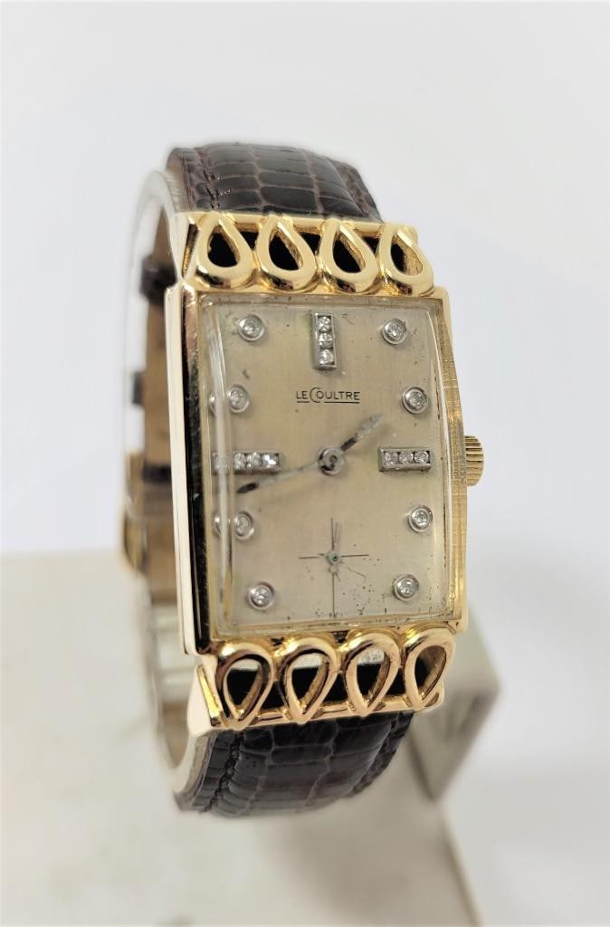 Vintage 18k Yellow LeCOULTRE Winding Watch 1940s Cal 438/CW FANCY LOGS* RARE - 5