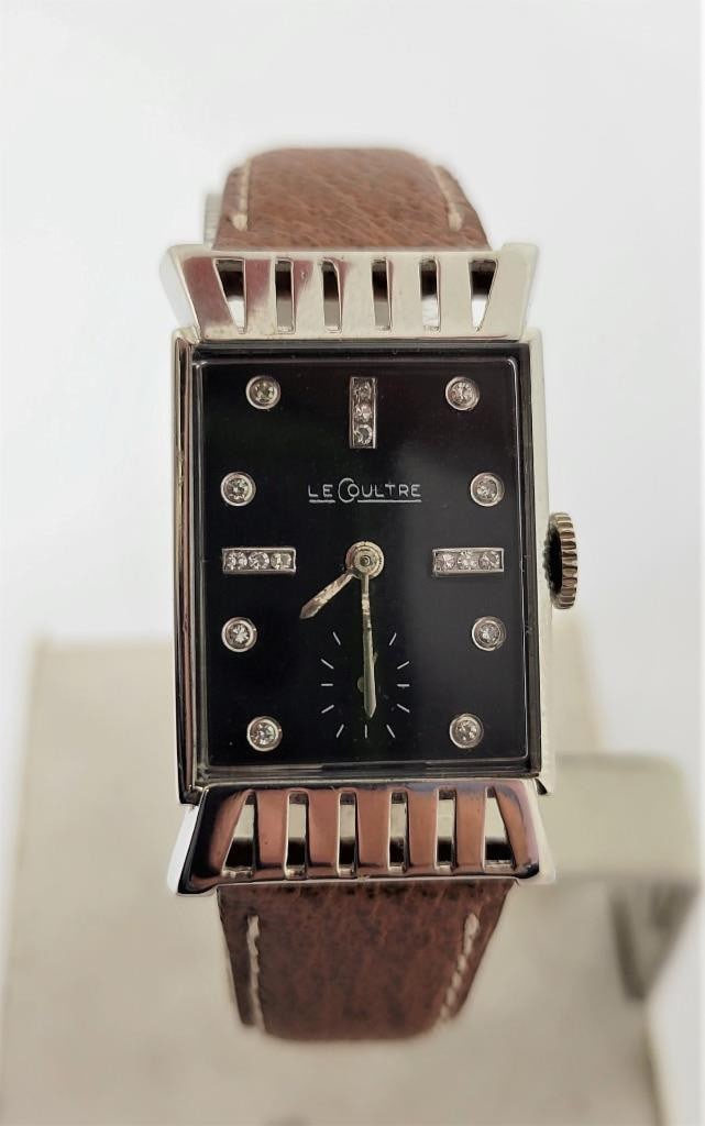 Vintage 18k White LeCOULTRE Winding Watch 1940s Cal 438/CW FANCY LOGS* RARE - 2