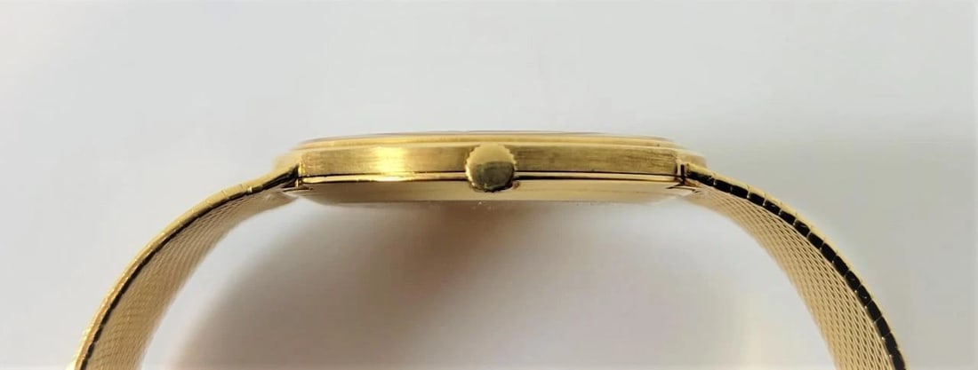 Unisex PIAGET ALTIPLANO 18k Yellow Gold Winding Watch Mesh Bracelet Ref 900319 - 6