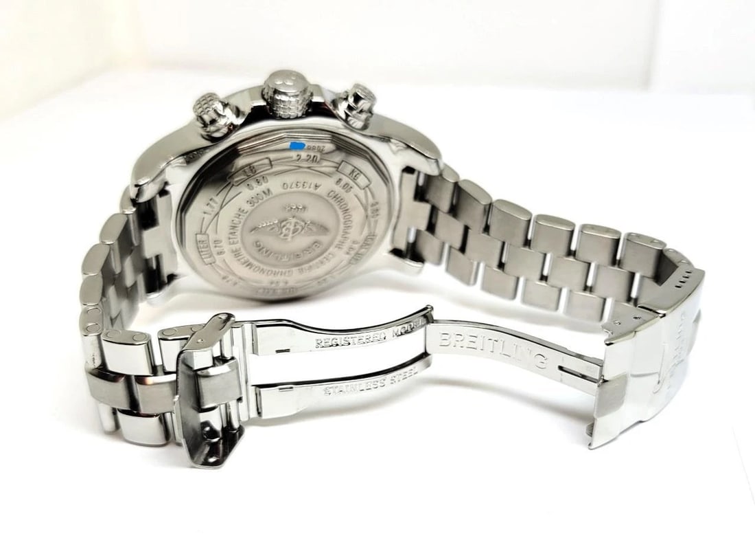 S/Steel BREITLING SUPER AVENGER Chronograph Automatic Watch A13370 Black Dial - 8