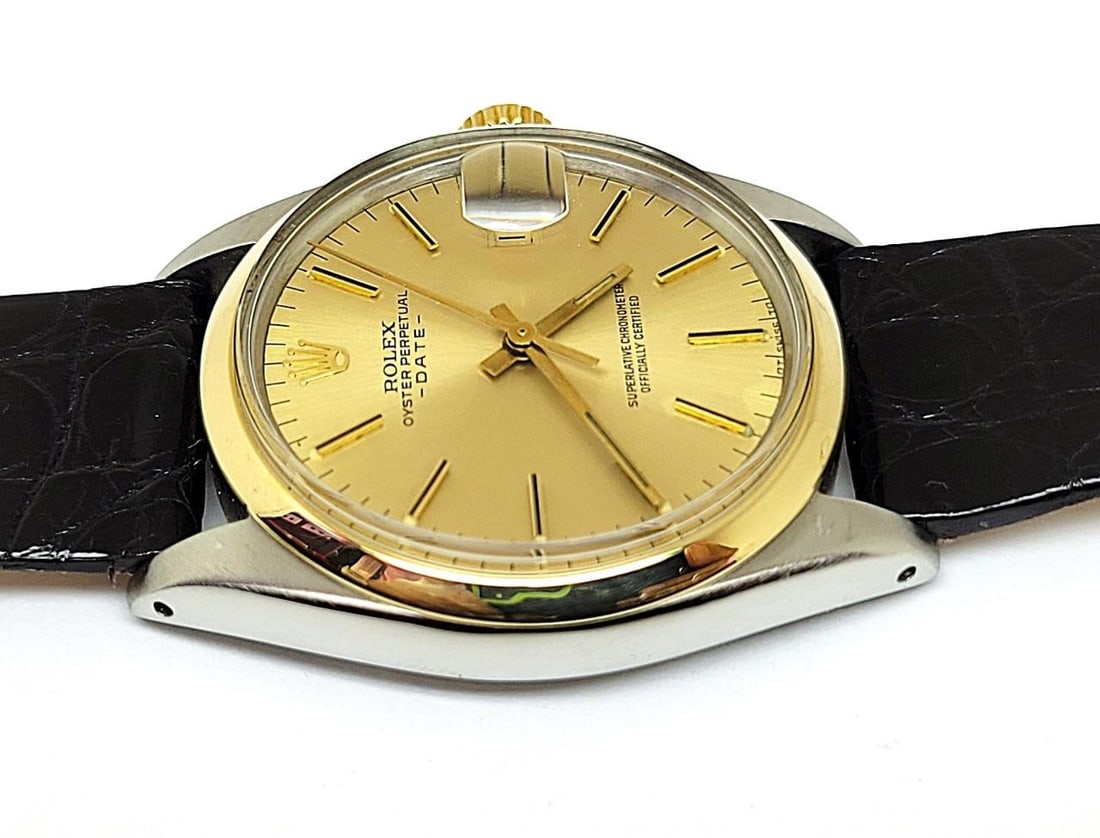 Vintage Steel/18K Mens ROLEX OYSTER DATE Automatic Watch c.1970 Ref 1500* GOOD - 13
