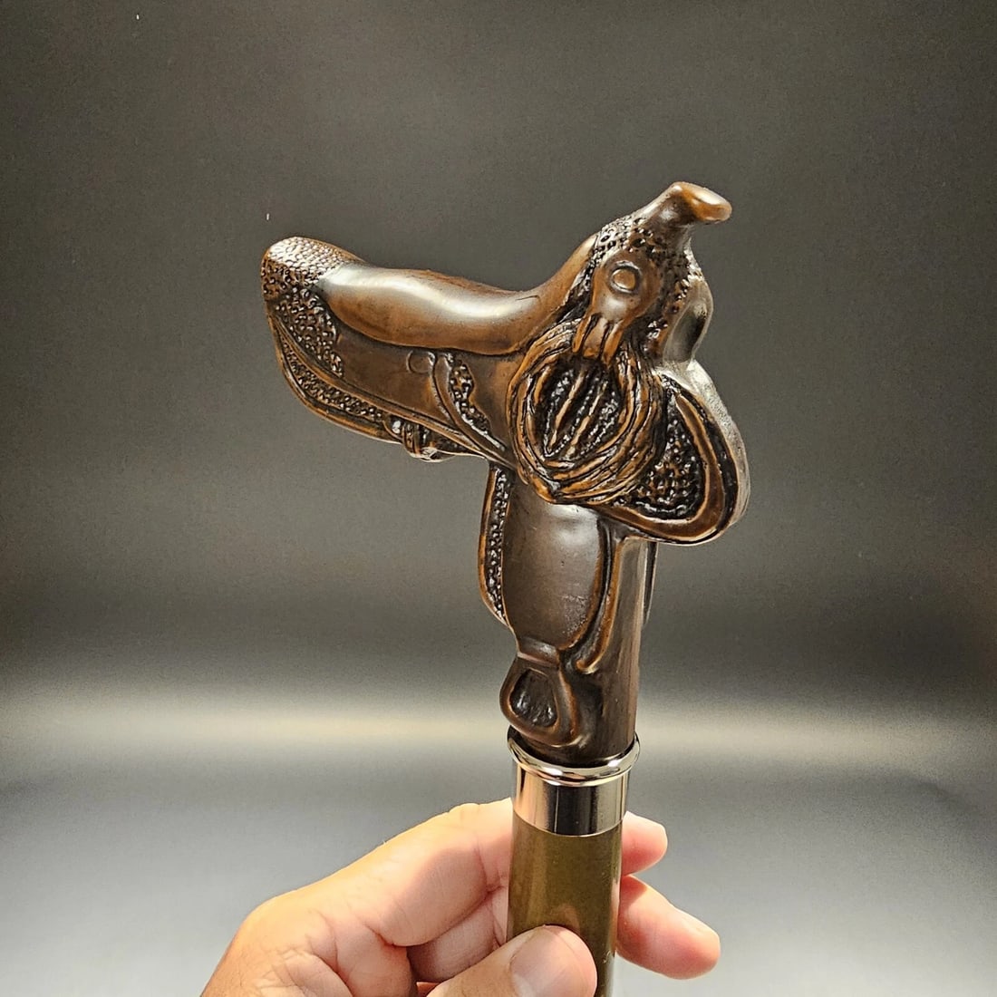36" Western Saddle Derby Walking Stick Cane - 10