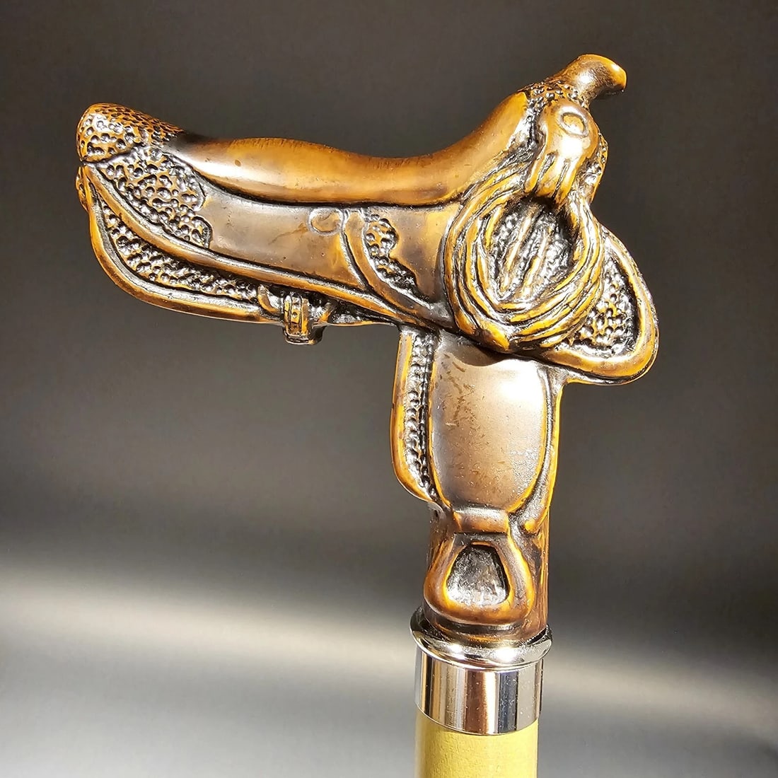 36" Western Saddle Derby Walking Stick Cane - 12