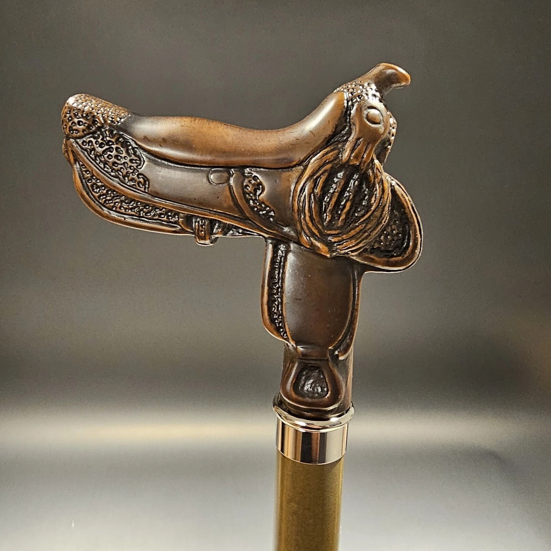 36" Western Saddle Derby Walking Stick Cane - 14