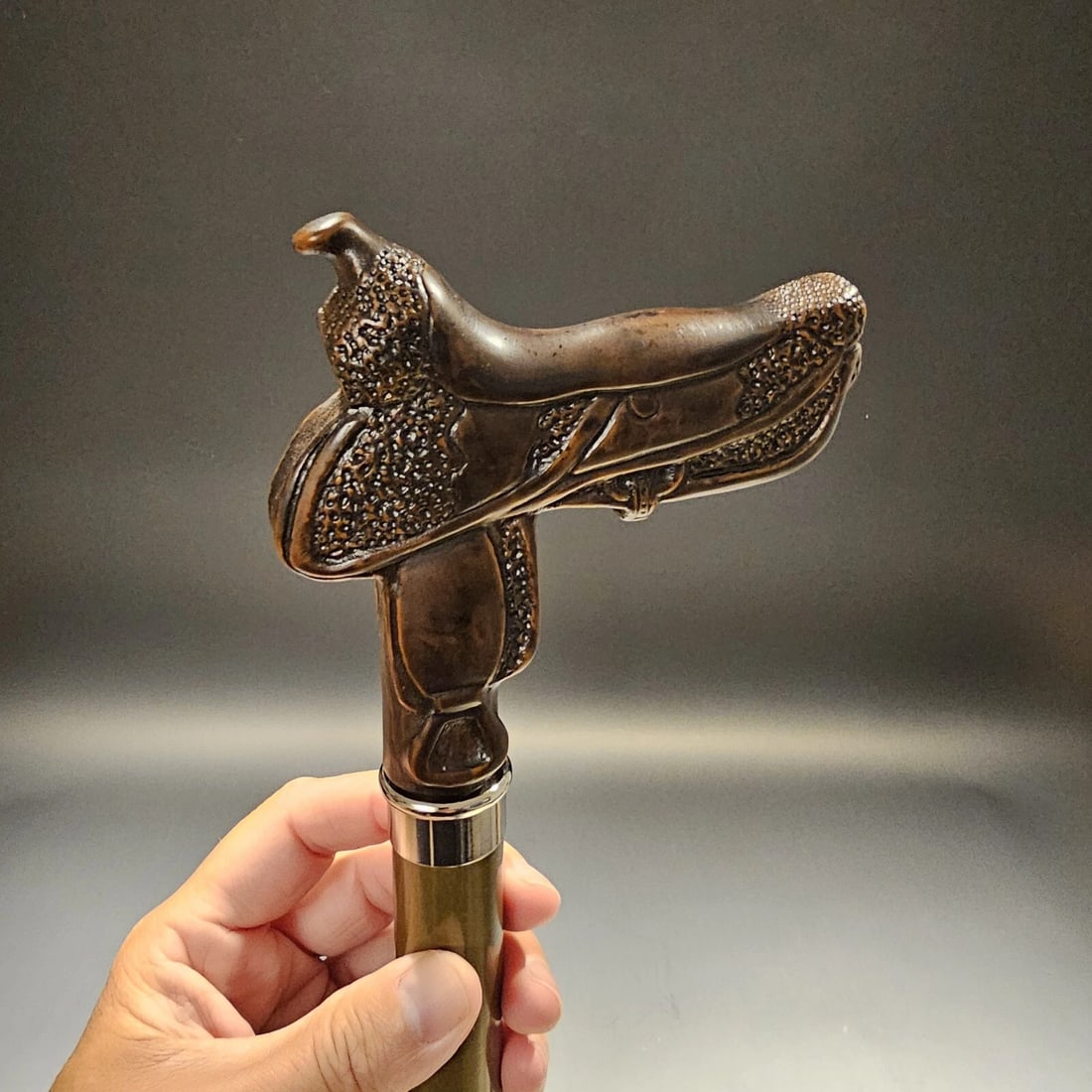 36" Western Saddle Derby Walking Stick Cane - 3