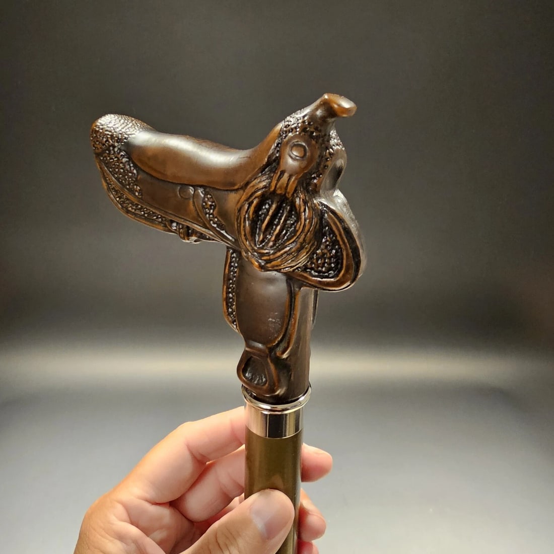 36" Western Saddle Derby Walking Stick Cane - 5