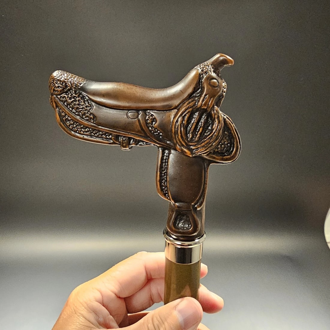 36" Western Saddle Derby Walking Stick Cane - 9