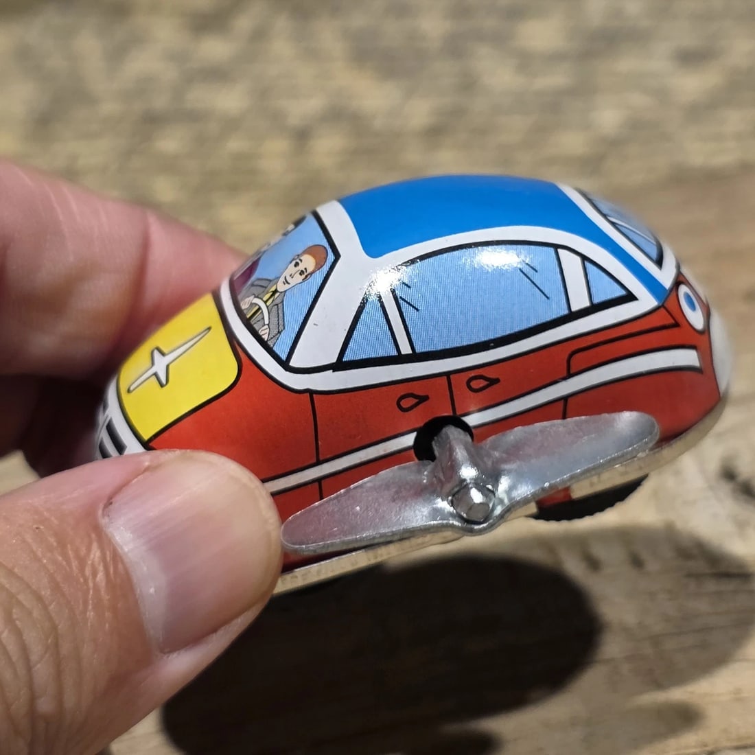 Tin Litho Wind-Up Toy Mechanical Car - 4