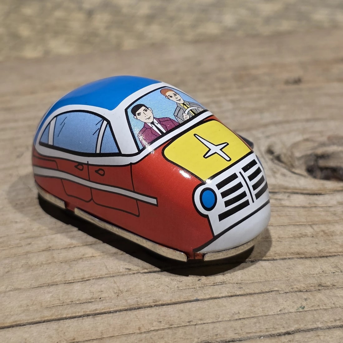 Tin Litho Wind-Up Toy Mechanical Car - 7