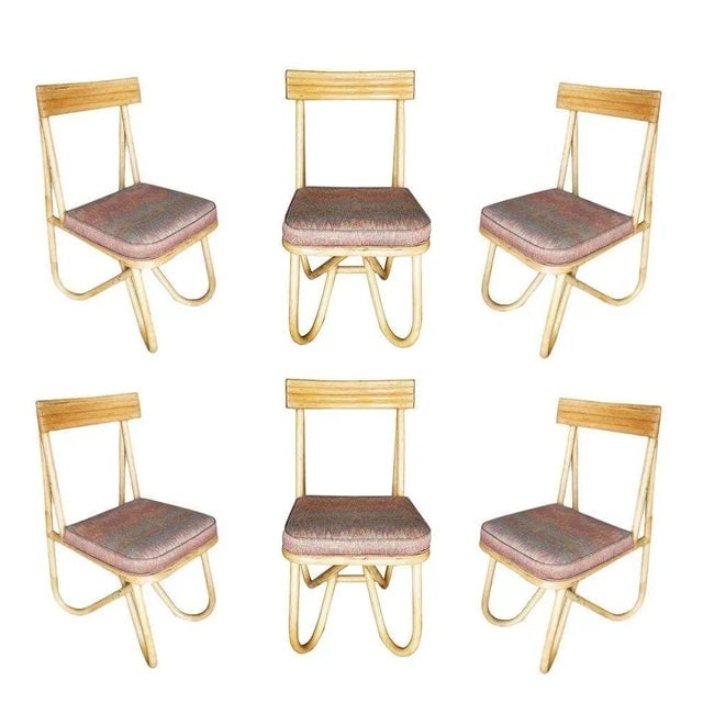 Restored Rattan "Loop" Leg Six Chairs and Dining Table Set - 4