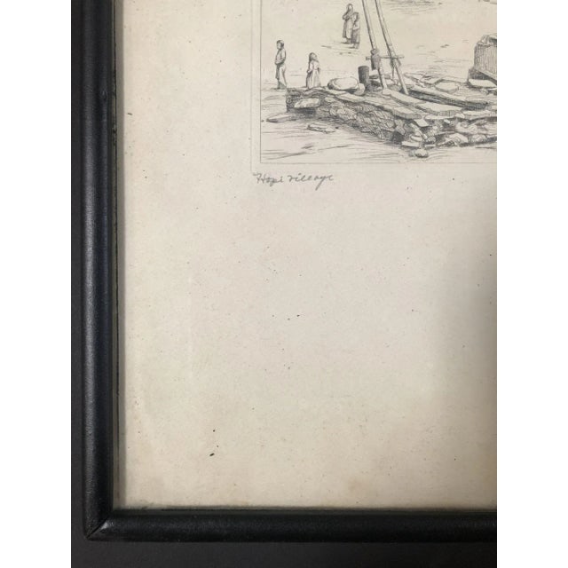 Vintage Etching of Hopi Village by Kiva H. Fortier - 2