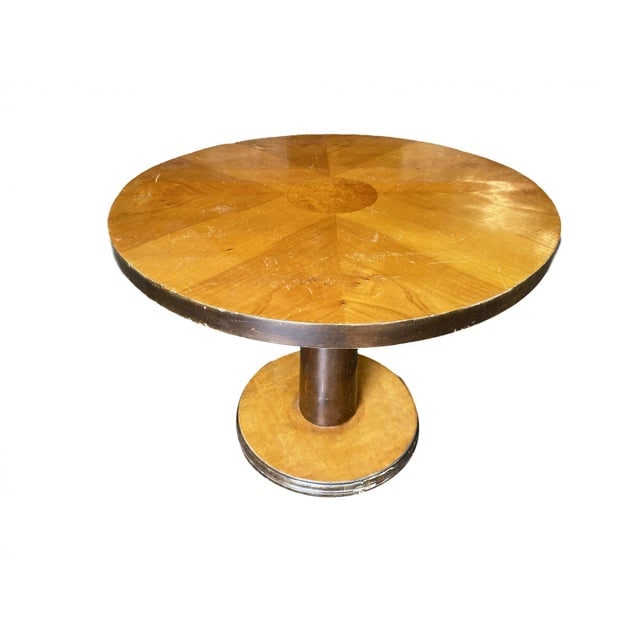 1930s Art Deco Round Two-Tone Coffee Table - 6