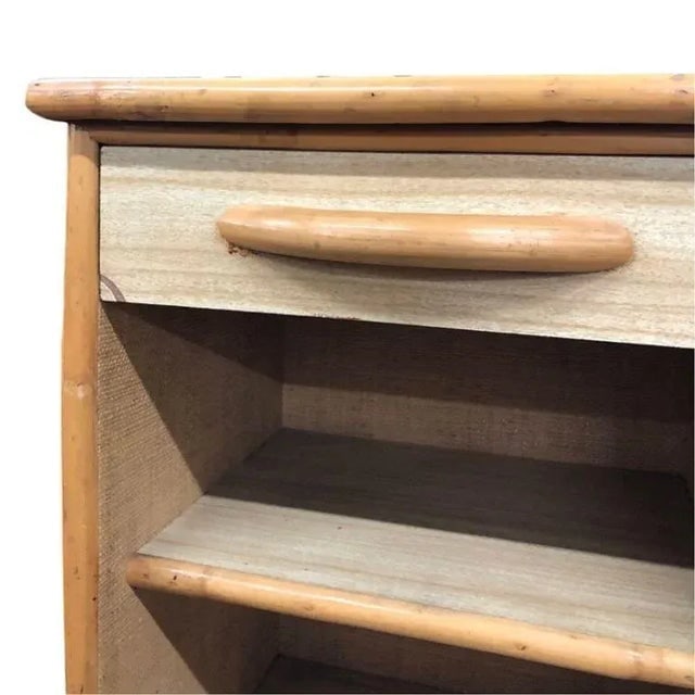 1950s Restored Mid Century Rattan Dresser/Vanity Bedroom Set of 3 - 5