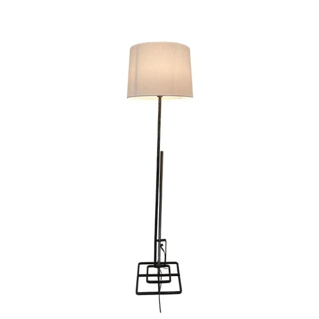 1920s Late Mission Wrought Iron Adjustable Floor Lamp With Shade - 2