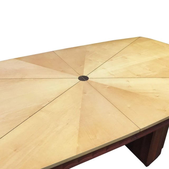 1940s Eliel Saarinen Style Dining Table with Sculpted Bases and Inlay Top - 7
