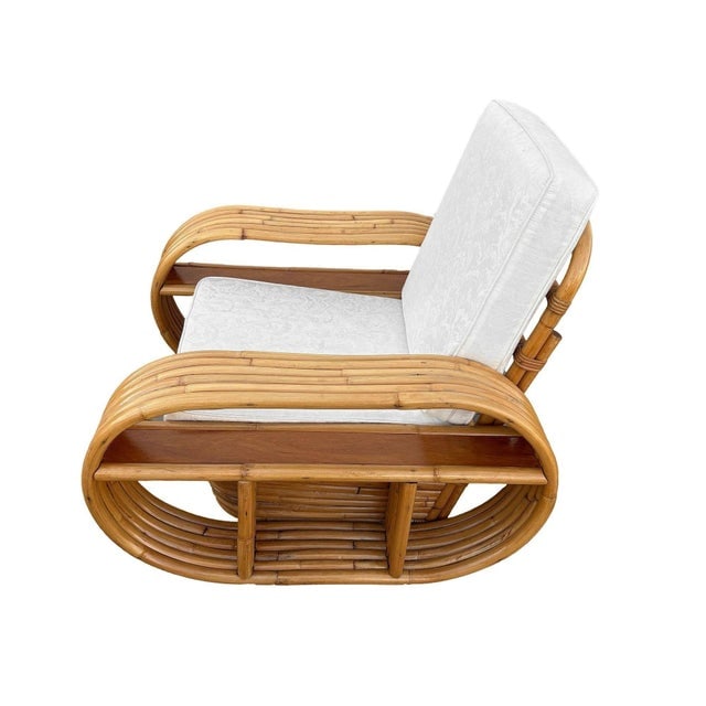1940s Restored Rattan Six-Strand Shelf Arms Sofa and Chair Set - 7