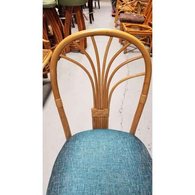 1980s Restored Rattan Fan Back Dining Chairs, Pair - 2
