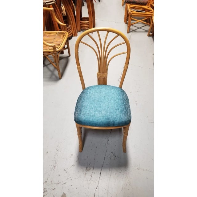 1980s Restored Rattan Fan Back Dining Chairs, Pair - 3