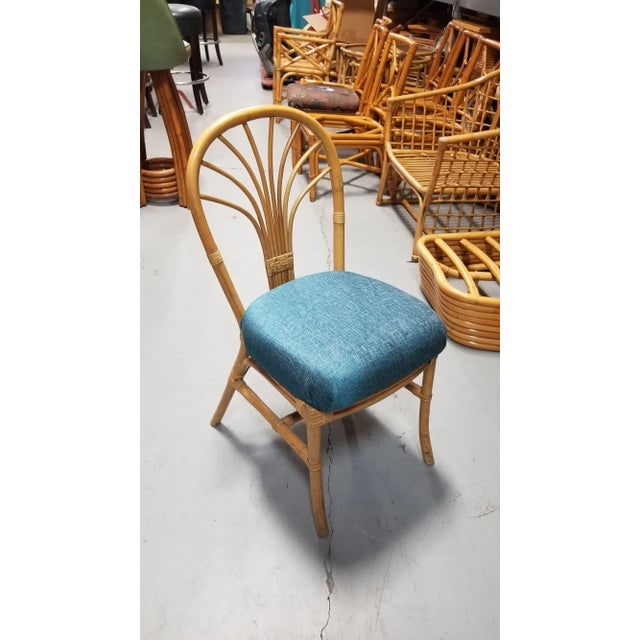 1980s Restored Rattan Fan Back Dining Chairs, Pair - 4