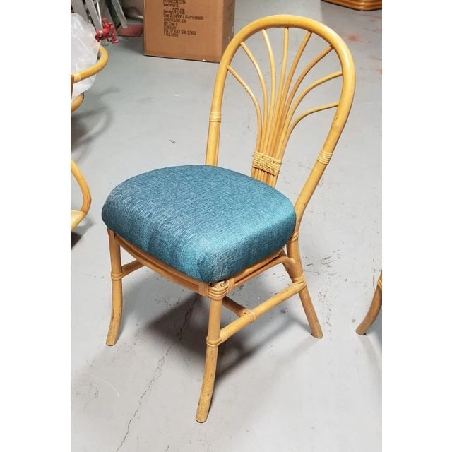 1980s Restored Rattan Fan Back Dining Chairs, Pair - 7