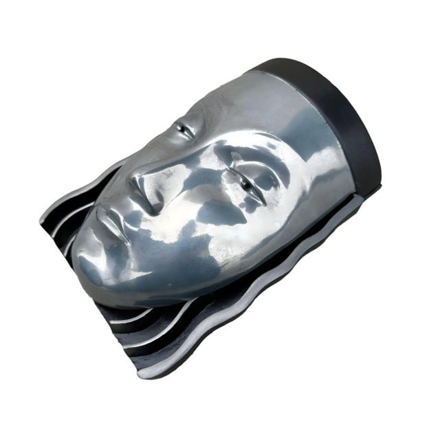 1970s Art Deco Style Female Face Mask Wall Sconce - a Pair - 5