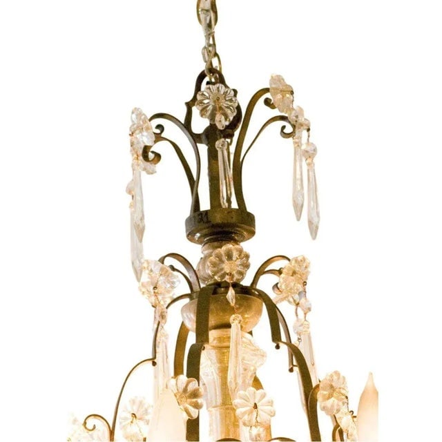 1900s Louis XVI Revival Style French Crystal and Bronze Chandelier - 3