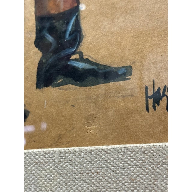 1950s Pastel on Paper Horse Racing Jockey by Hagulaton - a Pair - 12