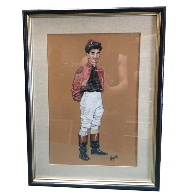 1950s Pastel on Paper Horse Racing Jockey by Hagulaton - a Pair - 6
