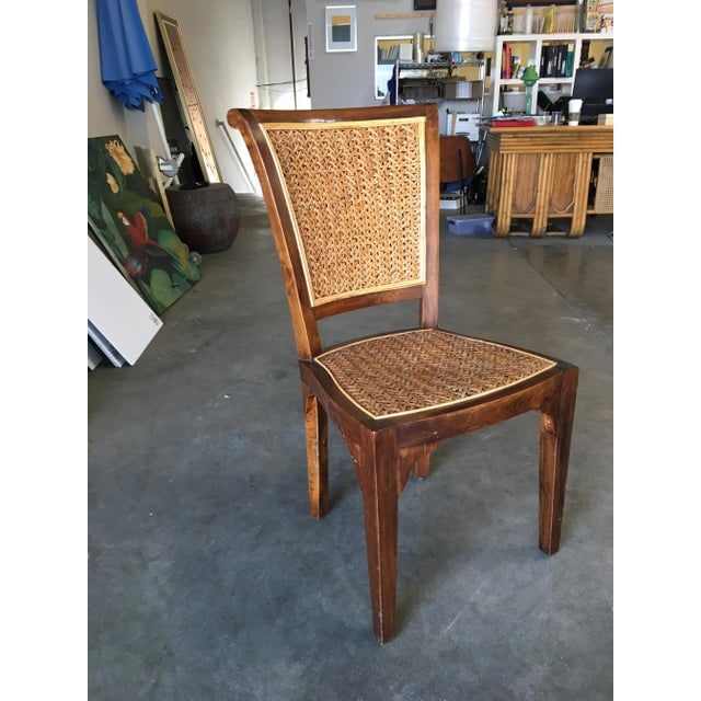 High Style Mid Century Mahogany Dining Chair W/ Woven Wicker Seat - 3