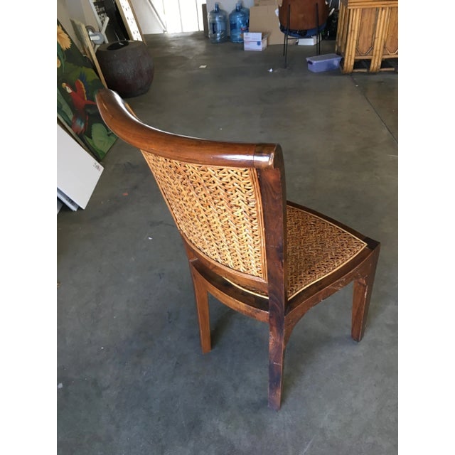 High Style Mid Century Mahogany Dining Chair W/ Woven Wicker Seat - 6