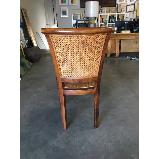 High Style Mid Century Mahogany Dining Chair W/ Woven Wicker Seat - 7