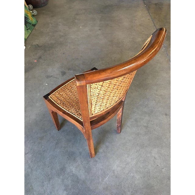 High Style Mid Century Mahogany Dining Chair W/ Woven Wicker Seat - 8
