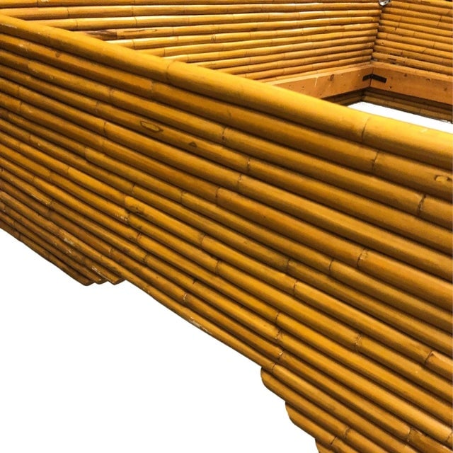 Restored Mid-Century Stacked Rattan Bed Full Sized Bed Frame - 6