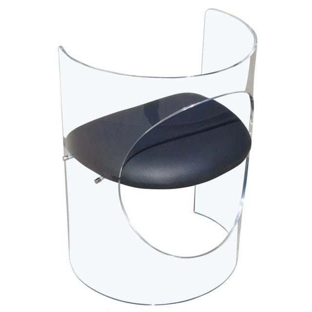 Charles Hollis Jones Floating Seat Lucite Chairs, Signed - 3