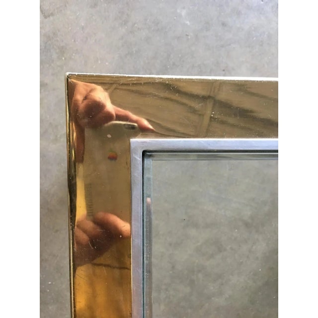 Milo Baughman Style Brass Glass Top Side Table - 5